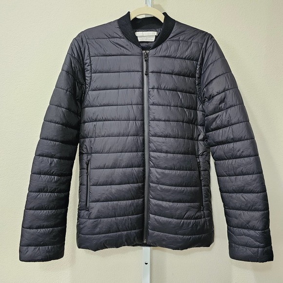 Outerknown Other - OUTERKNOWN Men's Evolution Black Ribbed Collar Zipper Puffer Jacket Sz S
